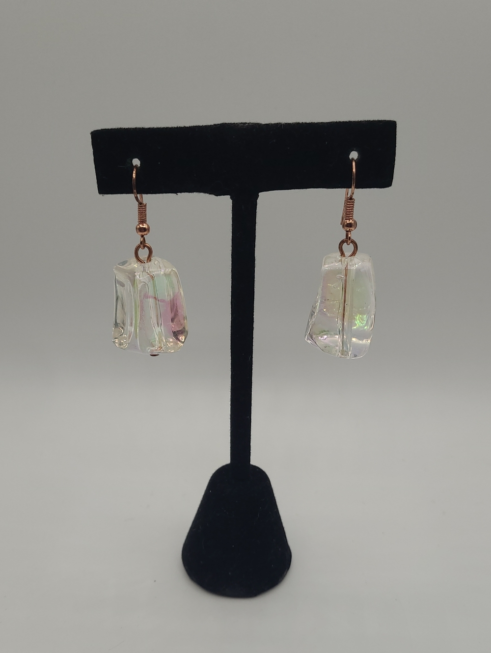 Iridescent GDrop Earrings - Rose Gold Hooks